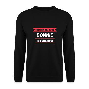 Bonnie Name Saying für stolze Bonnies - Unisex Pullover - Schwarz - Vorne - Alina (178cm) & Michal (187cm)