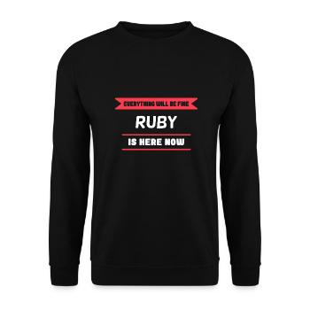 Ruby Name Saying für stolze Rubys - Unisex Pullover - Schwarz - Vorne - Alina (178cm) & Michal (187cm)
