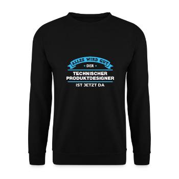 Technischer Produktdesigner Design für Profis - Unisex Pullover - Schwarz - Vorne - Alina (178cm) & Michal (187cm)