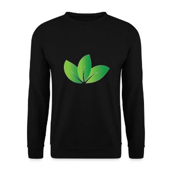 Nature green Leaves design for proud vegans - Unisex Sweatshirt - black - Front - Alina (178cm) & Michal (187cm)