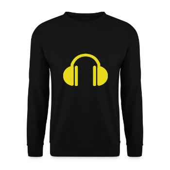 Yellow headphones - Unisex Sweatshirt - black - Front - Alina (178cm) & Michal (187cm)