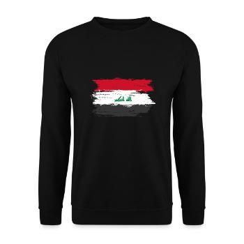 Irak Flagge für stolze Deutsch-Iraker - Unisex Pullover - Schwarz - Vorne - Alina (178cm) & Michal (187cm)