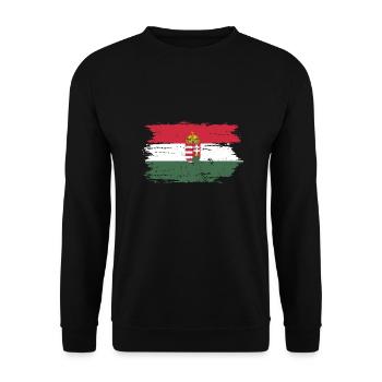 Ungarn Flagge für stolze Deutsch-Ungaren - Unisex Pullover - Schwarz - Vorne - Alina (178cm) & Michal (187cm)