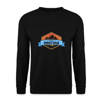 Reisen nach Montana Design für stolze Montaner - Unisex Pullover - Schwarz - Vorne - Alina (178cm) & Michal (187cm)
