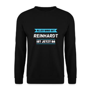 Reinhardt Name Design für stolze Reinhardts - Unisex Pullover - Schwarz - Vorne - Alina (178cm) & Michal (187cm)