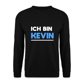 Kevin Name Spruch für stolze Kevins - Unisex Pullover - Schwarz - Vorne - Alina (178cm) & Michal (187cm)
