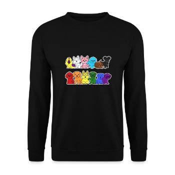 Pride Progress Flag Dogs for Equality - Unisex Sweatshirt - black - Front - Alina (178cm) & Michal (187cm)