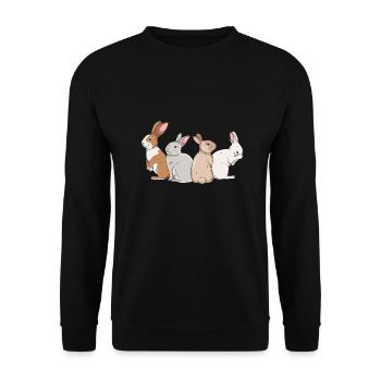 Conception de lapin mignon pour les propriétaires de lapins - Sweat-shirt Unisexe - noir - Devant - Alina (178cm) & Michal (187cm)