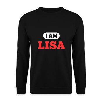Lisa Name Spruch für stolze Lisas - Unisex Pullover - Schwarz - Vorne - Alina (178cm) & Michal (187cm)