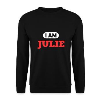 Julie Name Saying für stolze Julies - Unisex Pullover - Schwarz - Vorne - Alina (178cm) & Michal (187cm)