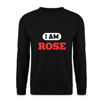 Rosenname Spruch für stolze Rosen - Unisex Pullover - Schwarz - Vorne - Alina (178cm) & Michal (187cm)