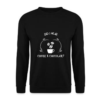 Café, expresso, café et chocolat - Sweat-shirt Unisexe - noir - Devant - Alina (178cm) & Michal (187cm)