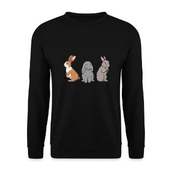 Conception de lapin mignon pour les propriétaires de lapins - Sweat-shirt Unisexe - noir - Devant - Alina (178cm) & Michal (187cm)