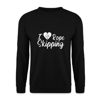 Conception de saut à la corde I Heart pour les sauteurs de corde - Sweat-shirt Unisexe - noir - Devant - Alina (178cm) & Michal (187cm)