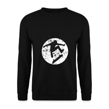 Skaten Skateboarding Mond Moon - Unisex Pullover - Schwarz - Vorne - Alina (178cm) & Michal (187cm)