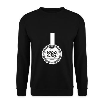 Woo Girl Party Girls Soirée Filles Whu qui filles - Sweat-shirt Unisexe - noir - Devant - Alina (178cm) & Michal (187cm)