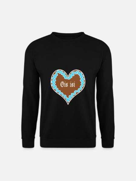 Ois isi - bayrisches Lebkuchen Herz Blau - Wiesn - Unisex Pullover - Schwarz