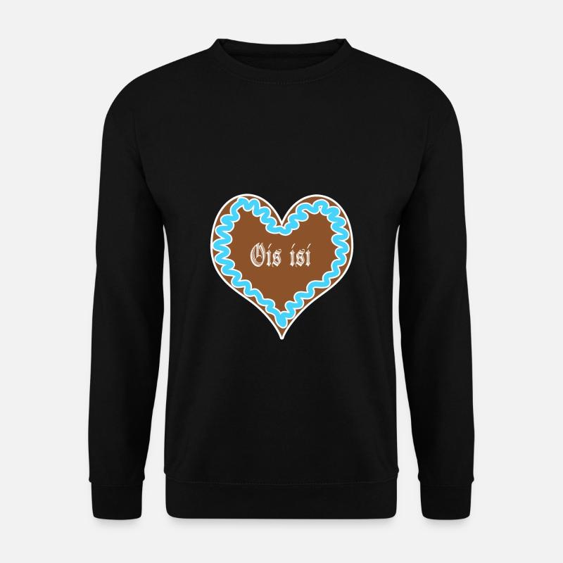 Ois isi - bayrisches Lebkuchen Herz Blau - Wiesn - Unisex Pullover - Schwarz
