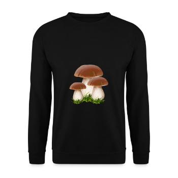Porcini Mushrooms pick mushroom picker mushroom - Unisex Sweatshirt - black - Front - Alina (178cm) & Michal (187cm)