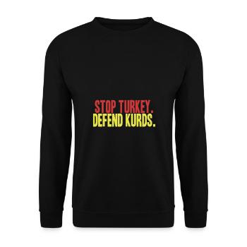 Stop Turkey, defend Kurds | Save Rojava - Unisex Pullover - Schwarz - Vorne - Alina (178cm) & Michal (187cm)