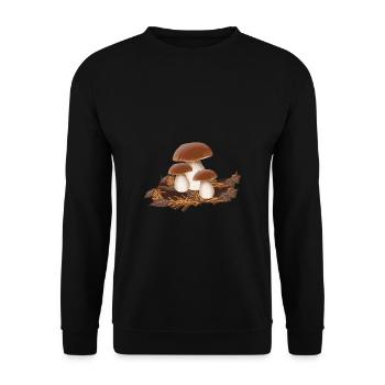 Champignons cueilleurs de champignons - Sweat-shirt Unisexe - noir - Devant - Alina (178cm) & Michal (187cm)