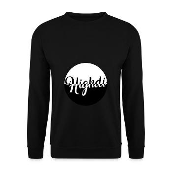 Highdi High di Heidi | Gras | Kiffer-Design - Unisex Pullover - Schwarz - Vorne - Alina (178cm) & Michal (187cm)