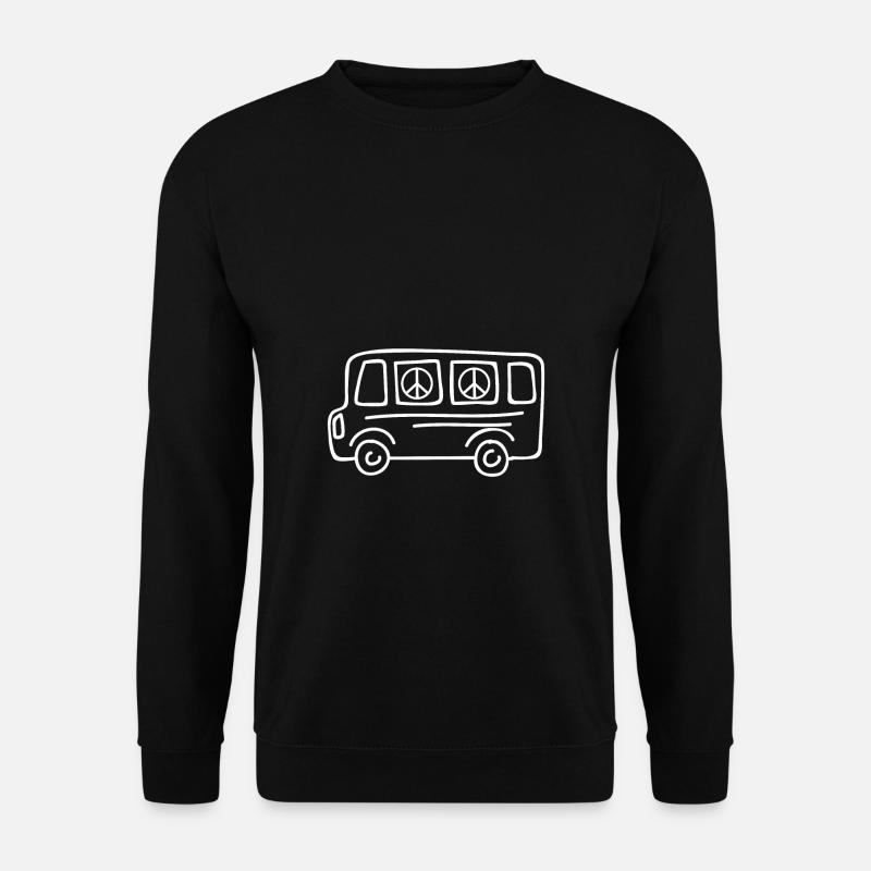 Hippie Bus | Peace | 70er | 60er | Love | Bus - Unisex Pullover - Schwarz