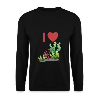 I love algae | Alge Tang Seaweed Botany - Unisex Sweatshirt - black - Front - Alina (178cm) & Michal (187cm)