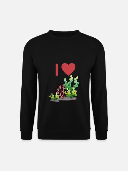 I love Algen | Alge Tang Seetang Botanik - Unisex Pullover - Schwarz