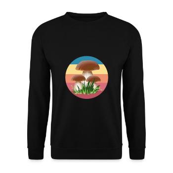 Boletus mushrooms collect mushroom picker mushroom - Unisex Sweatshirt - black - Front - Alina (178cm) & Michal (187cm)