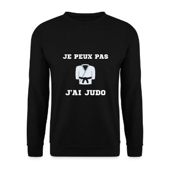 Je peux pas j'ai Judo Judoka Ceinture Noir Sport - Sweat-shirt Unisexe - noir - Devant - Alina (178cm) & Michal (187cm)