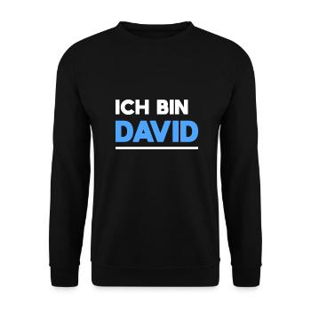 David Name Spruch für stolze Davids - Unisex Pullover - Schwarz - Vorne - Alina (178cm) & Michal (187cm)