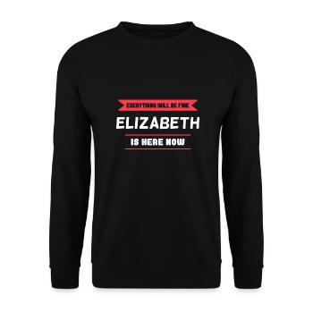 Elizabeth Name Saying für stolze Elizabeths - Unisex Pullover - Schwarz - Vorne - Alina (178cm) & Michal (187cm)