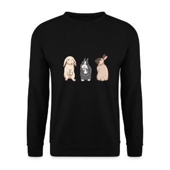 Conception de lapin mignon pour les propriétaires de lapins - Sweat-shirt Unisexe - noir - Devant - Alina (178cm) & Michal (187cm)