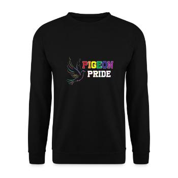 Taubenstolz LGBTQIA Design für Taubenliebhaber - Unisex Pullover - Schwarz - Vorne - Alina (178cm) & Michal (187cm)