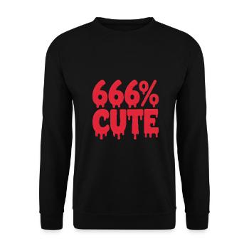 666% Cute! Satanic Goth Girl Design - Unisex Sweatshirt - black - Front - Alina (178cm) & Michal (187cm)