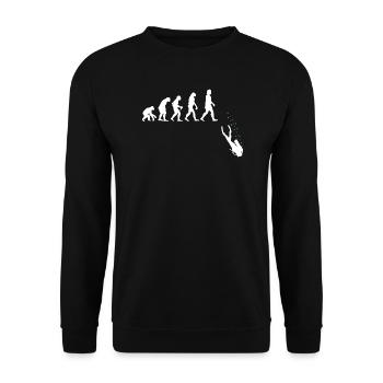 Evolution Tauchen Scuba Diving Taucher Geschenk - Unisex Pullover - Schwarz - Vorne - Alina (178cm) & Michal (187cm)