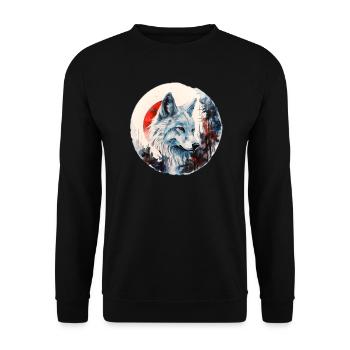 Wolf - Unisex Sweatshirt - black - Front - Alina (178cm) & Michal (187cm)