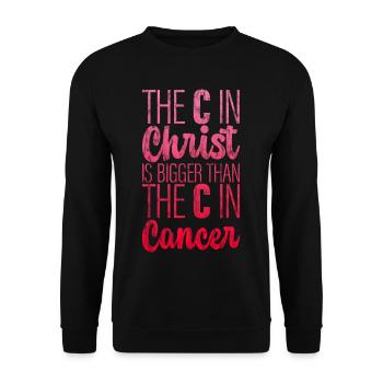 The C In Christ Is Bigger Than The C In Cancer 3 - Unisex Sweatshirt - black - Front - Alina (178cm) & Michal (187cm)