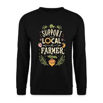 Support Your Local Farmer Bauer Landwirt - Unisex Pullover - Schwarz - Vorne - Alina (178cm) & Michal (187cm)