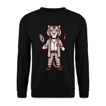 Cute Tiger Artist - Unisex Sweatshirt - black - Front - Alina (178cm) & Michal (187cm)