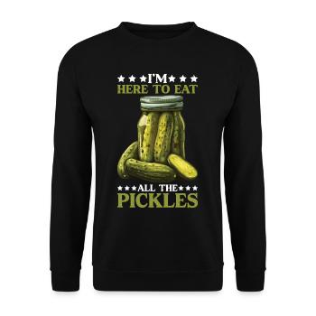 I'm Here To Eat All The Pickles 6 - Unisex Sweatshirt - black - Front - Alina (178cm) & Michal (187cm)