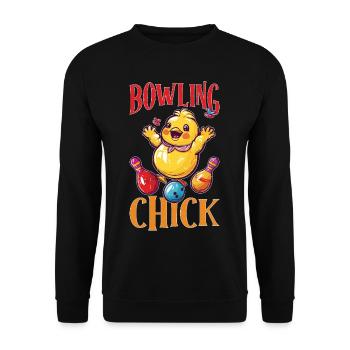 Bowling Chick 20 - Unisex Pullover - Schwarz - Vorne - Alina (178cm) & Michal (187cm)