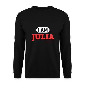 Julia Name Spruch für stolze Julias - Unisex Pullover - Schwarz - Vorne - Alina (178cm) & Michal (187cm)