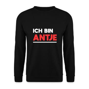 Antje Name Spruch für stolze Antjes - Unisex Pullover - Schwarz - Vorne - Alina (178cm) & Michal (187cm)