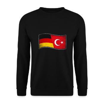 Türkei Design für stolze Deutsch-Türken - Unisex Pullover - Schwarz - Vorne - Alina (178cm) & Michal (187cm)