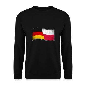 Polen Design für stolze Deutsch-Polen - Unisex Pullover - Schwarz - Vorne - Alina (178cm) & Michal (187cm)