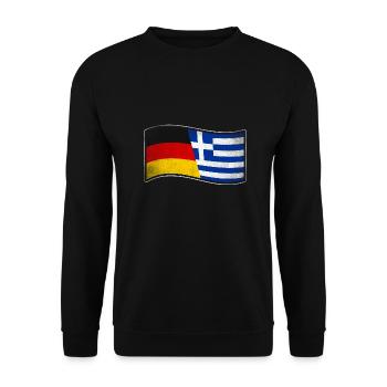 Griechenland Design für stolze Deutsch-Griechen - Unisex Pullover - Schwarz - Vorne - Alina (178cm) & Michal (187cm)