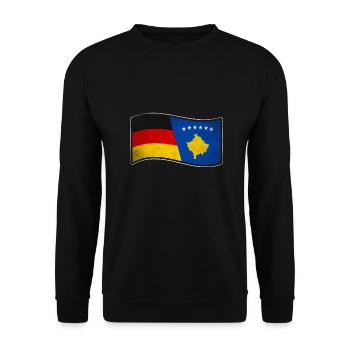 Kosovo Design für stolze Deutsch-Kosovaren - Unisex Pullover - Schwarz - Vorne - Alina (178cm) & Michal (187cm)