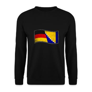Bosnien Herzegowina Design für Deutsch-Bosnier - Unisex Pullover - Schwarz - Vorne - Alina (178cm) & Michal (187cm)